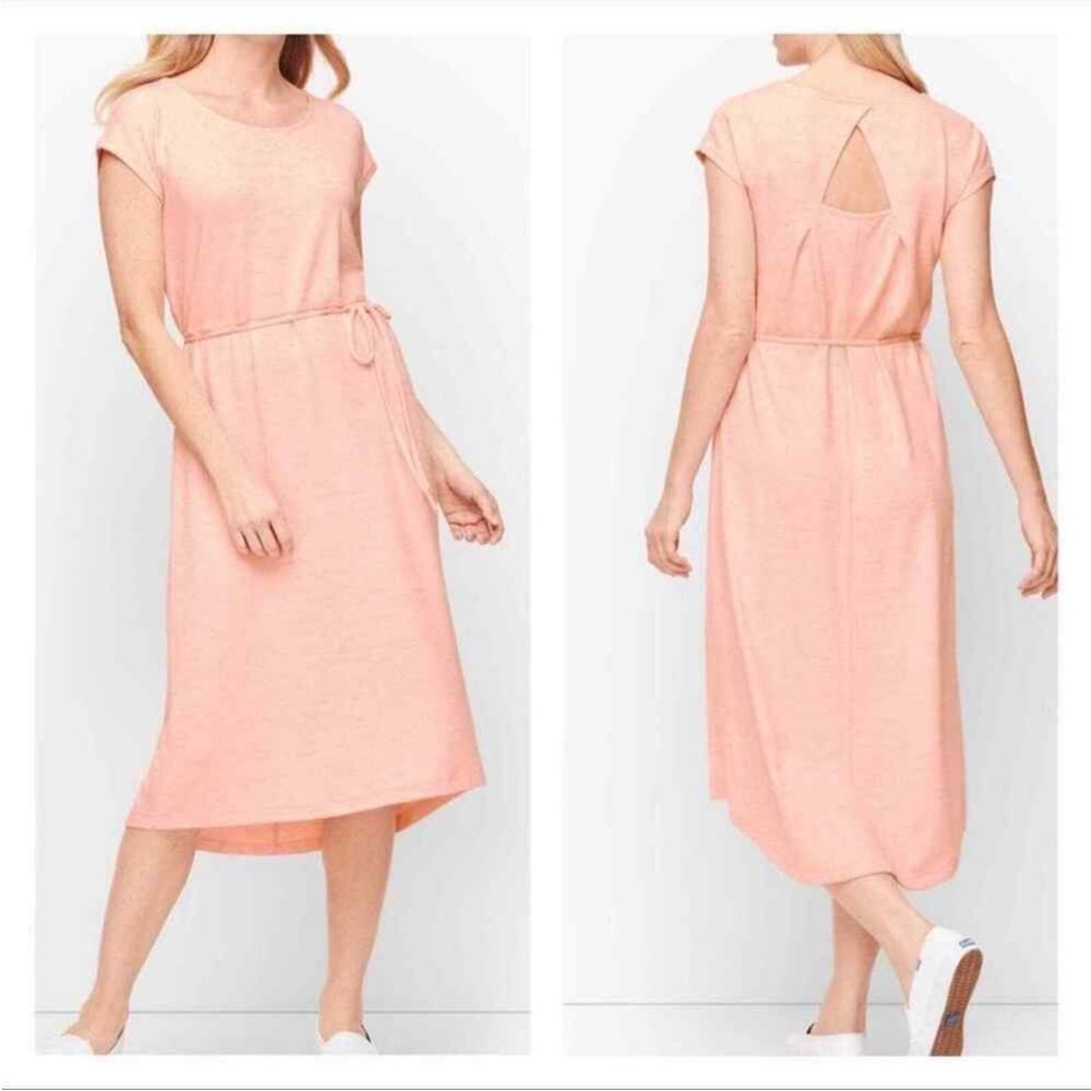 Talbot’s Creamy peach gathered waist t-shirt dress